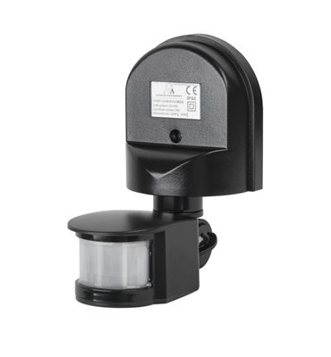 Detektor pohybu PIR 1200W čierny 180st.