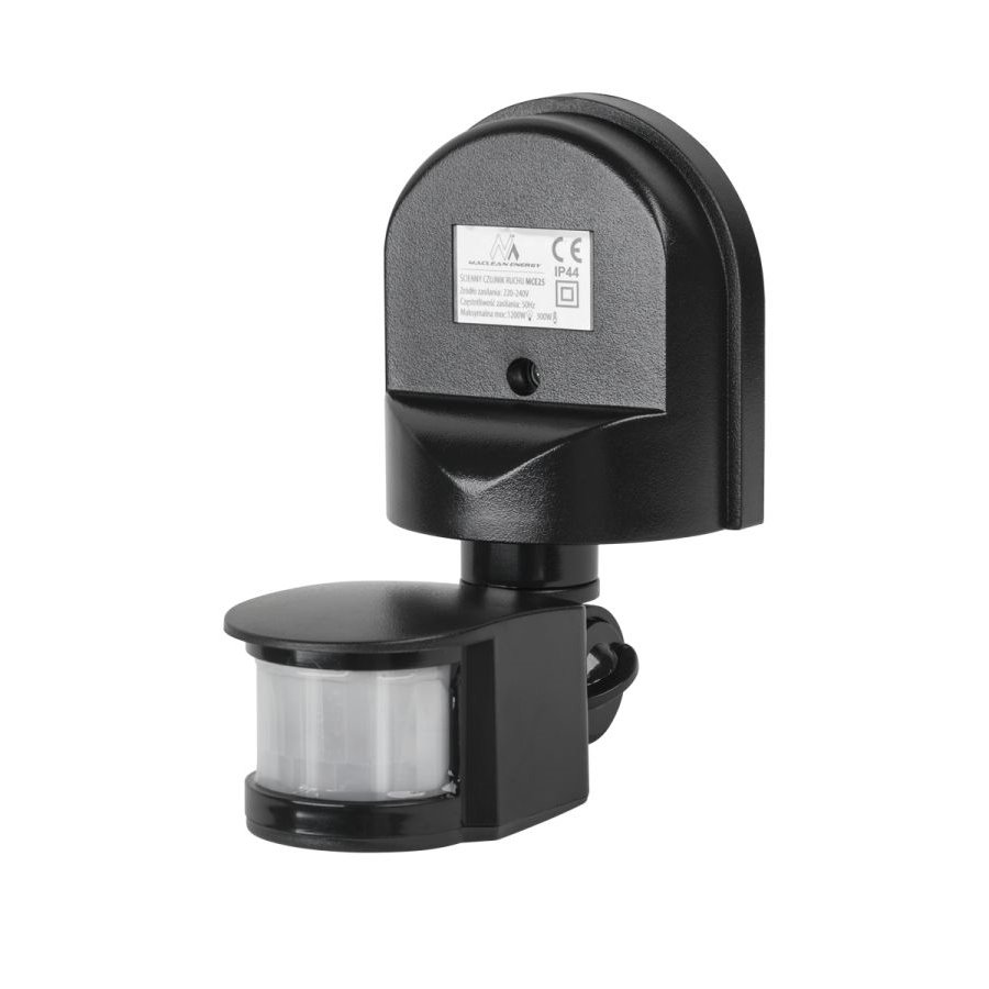 Detektor pohybu PIR 1200W čierny 180st.