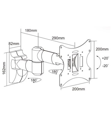 Držiak LCD TV 23 - 42" čierny