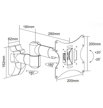 Držiak LCD TV 23 - 42" čierny