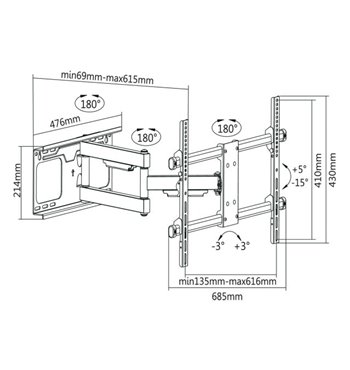 Držiak LCD TV 37 - 70" LPA49-463D čierny