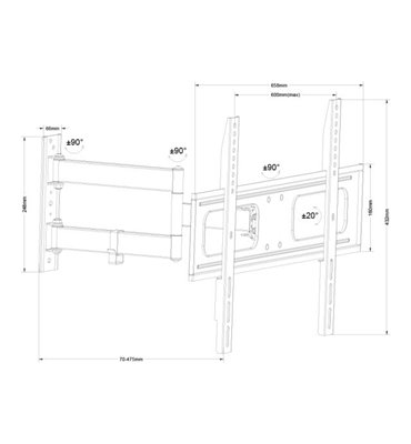 Držiak LCD TV 40 - 65"...