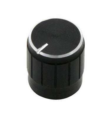 Gombík na potenciometer 15mm čierny kov.