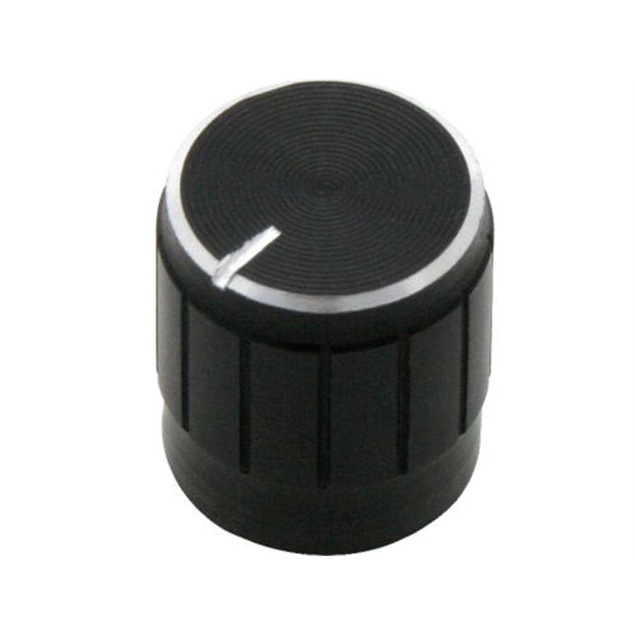Gombík na potenciometer 15mm čierny kov.