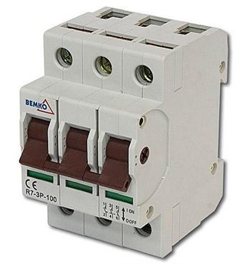 Hlavný vypínač na DIN lištu R7-3P-100