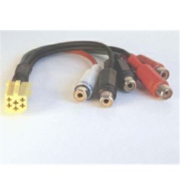 ISO Konektor 6 pin - redukcia 4xRCA+WOOFER