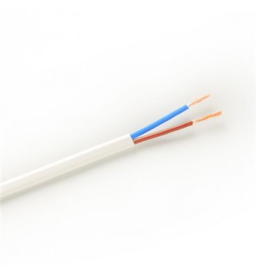 Kábel elek.H03VVH2-F 2x0,5 300/300V biely-100m (oválny)