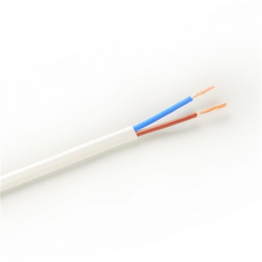 Kábel elek.H03VVH2-F 2x1 biely-100m (oválny)