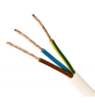 Kábel elek.H05VV-F 3x0,75 G biely-100m