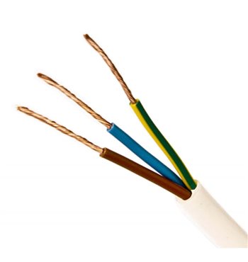Kábel elek.H05VV-F 3x0,75 G biely-100m