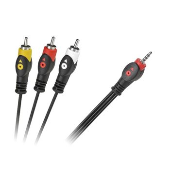 Kábel Jack 3,5mm(4pol) - RCA 3x, 1,5m