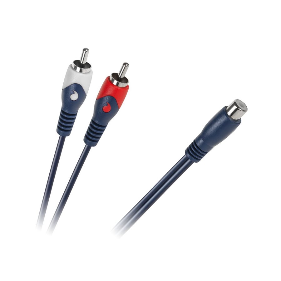 Kábel RCA 2x - RCA 1x zásuvka, 0,2m