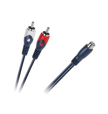Kábel RCA 2x - RCA 1x zásuvka, 0,2m