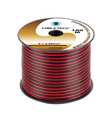 Kábel REPRO. 2x 0,20mm CU čier-červ(100m)