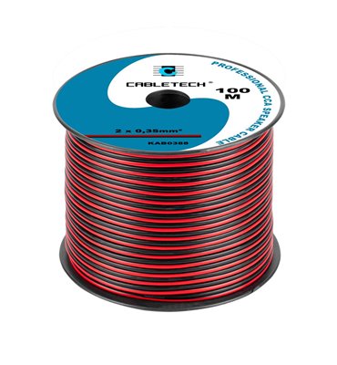 Kábel REPRO. 2x 0,35mm CCA čier-červ(100m)