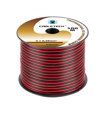 Kábel REPRO. 2x 0,35mm CU čier-červ(100m)