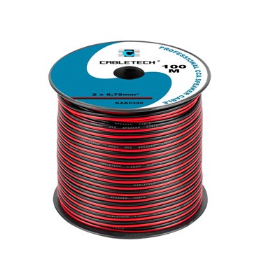 Kábel REPRO. 2x 0,75mm CCA čier-červ(100m)