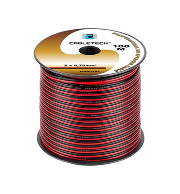 Kábel REPRO. 2x 0,75mm CU čier-červ(100m)