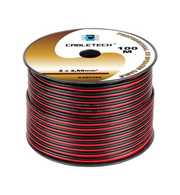 Kábel REPRO. 2x 2,5mm CU čier-červ(100m)