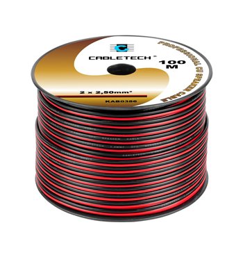 Kábel REPRO. 2x 2,5mm CU čier-červ(100m)