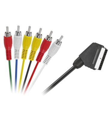 Kábel SCART - RCA 6x, 3m