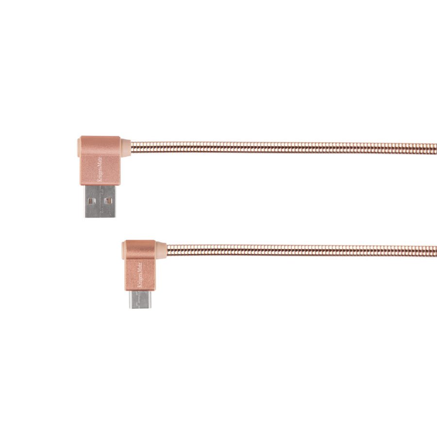 Kábel USB - USB typ C rohový 1m  3A Kruger&Matz