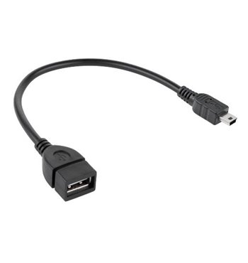 Kábel USB A (zásuvka) - mini USB 20cm OTG