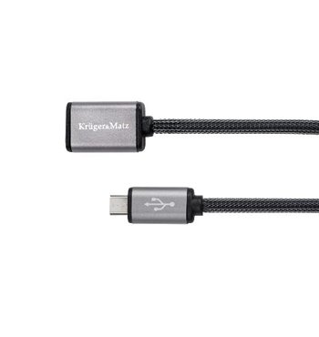 Kábel USB A(zásuvka)-micro USB,OTG 20cm Kruger&Matz