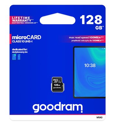 Karta micro SDHC 128GB Goodram class 10 UHS1 s SD adaptérom