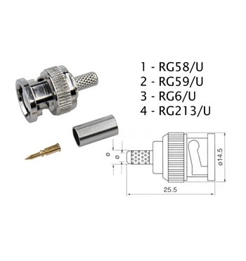 Konektor BNC RG6-U lisovací