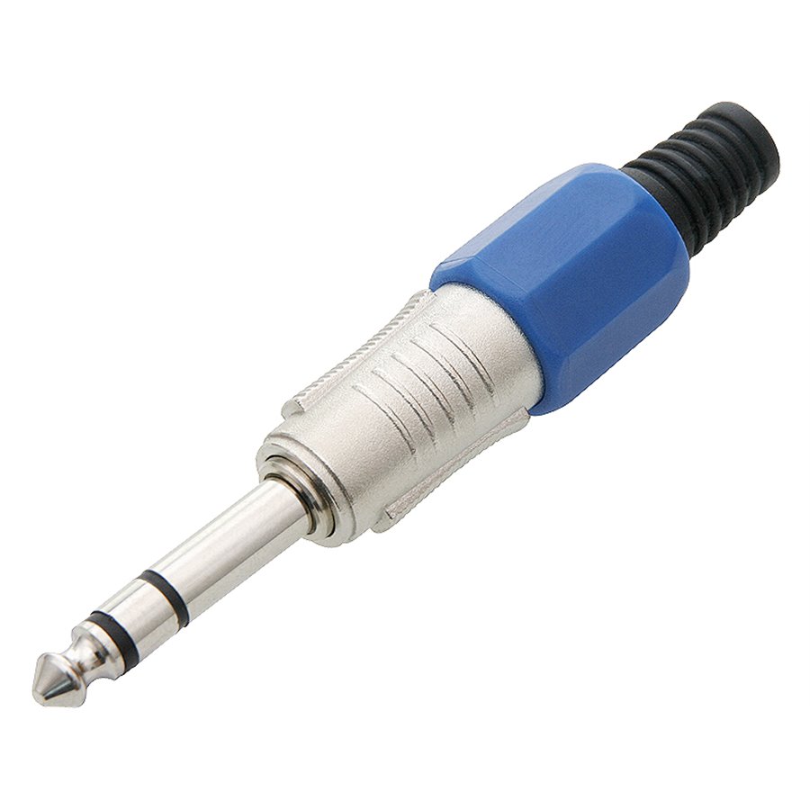 Konektor Jack 6,3mm HQ stereo modrý