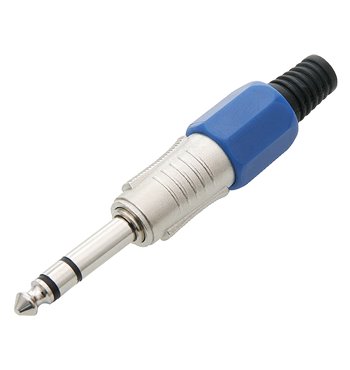 Konektor Jack 6,3mm HQ stereo modrý