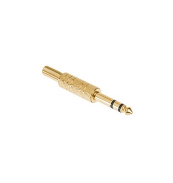 Konektor Jack 6,3mm stereo pozlatený