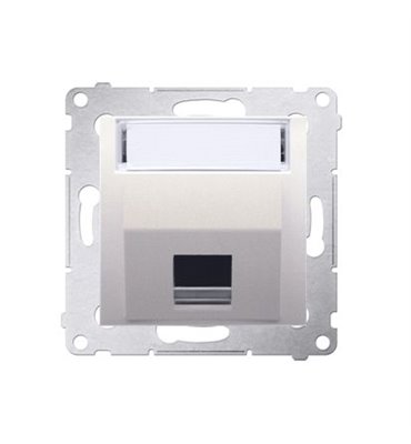 Kryt zásuvky 1x RJ45/RJ12 Simon 54 premium šikmý béžový
