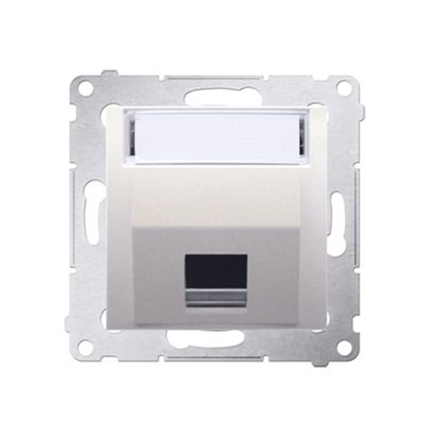 Kryt zásuvky 1x RJ45/RJ12 Simon 54 premium šikmý béžový