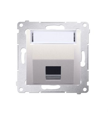 Kryt zásuvky 1x RJ45/RJ12 Simon 54 premium šikmý béžový
