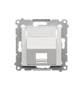Kryt zásuvky 1x RJ45/RJ12 Simon 54 premium šikmý biely