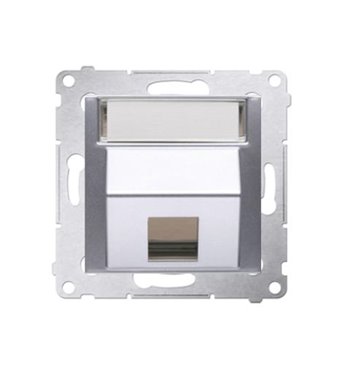 Kryt zásuvky 1x RJ45/RJ12 Simon 54 premium šikmý strieborný