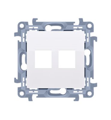 Kryt zásuvky 2x RJ45/RJ12 Simon 10 biely
