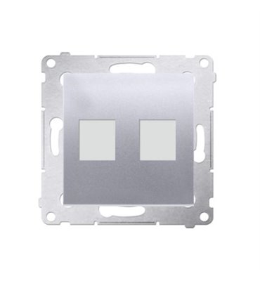 Kryt zásuvky 2x RJ45/RJ12 Simon 54 premium strieborný