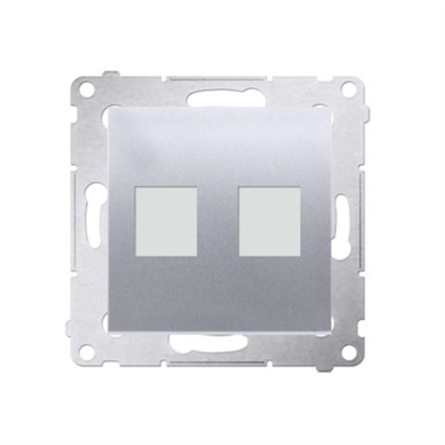 Kryt zásuvky 2x RJ45/RJ12 Simon 54 premium strieborný
