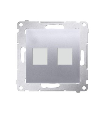 Kryt zásuvky 2x RJ45/RJ12 Simon 54 premium strieborný