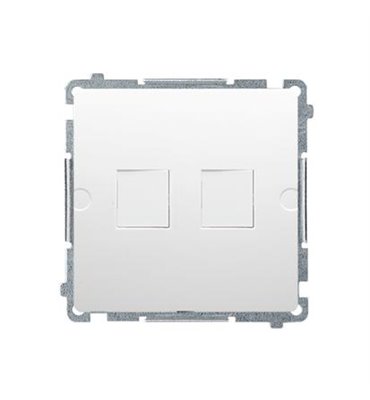 Kryt zásuvky 2x RJ45/RJ12 Simon Basic modul biely