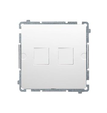 Kryt zásuvky 2x RJ45/RJ12 Simon Basic modul biely