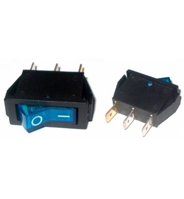Prepínač kolískový 3pin 230V modrý