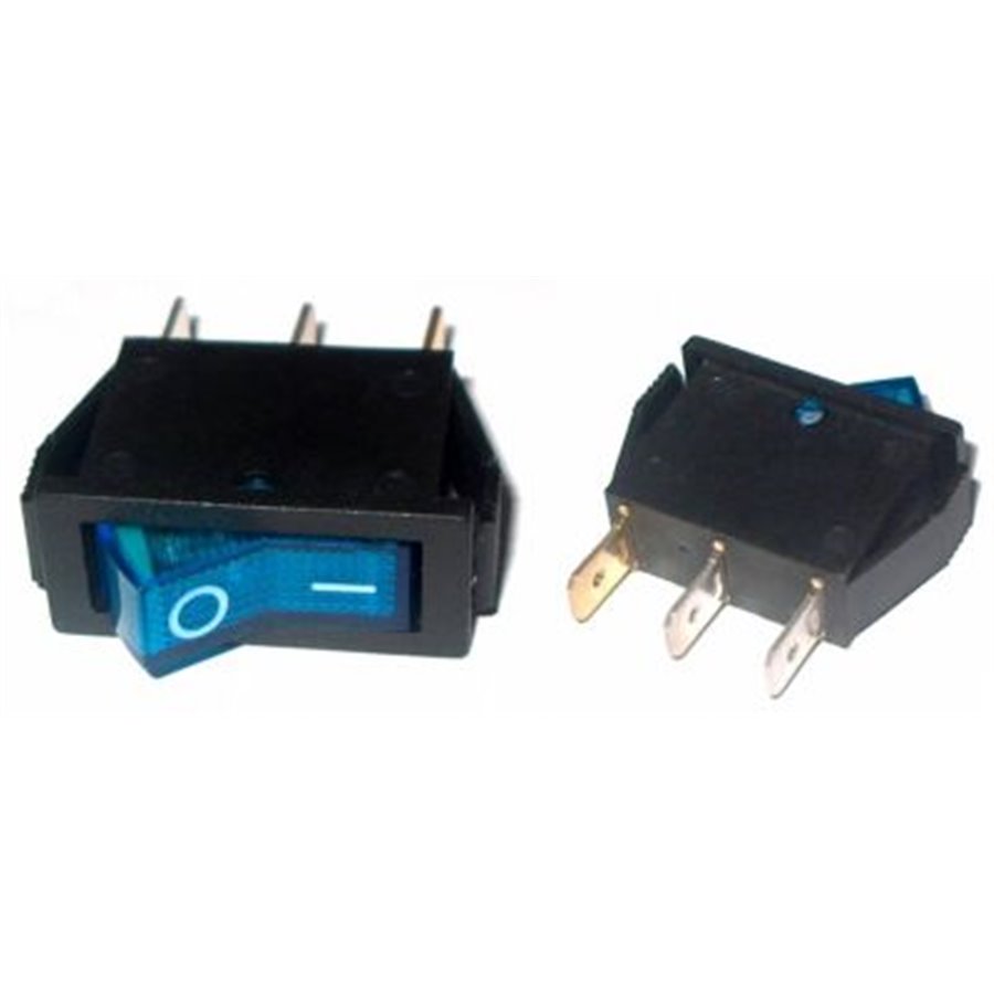 Prepínač kolískový 3pin 230V modrý