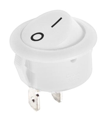 Prepínač okrúhly R5 6A/250VAC biely