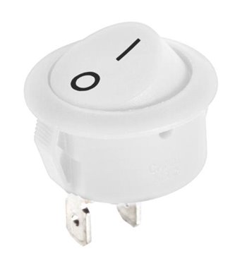 Prepínač okrúhly R5 6A/250VAC biely