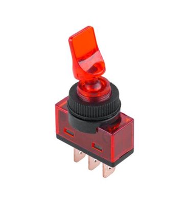 Prepínač páčkový ASW-14D 3pin červený