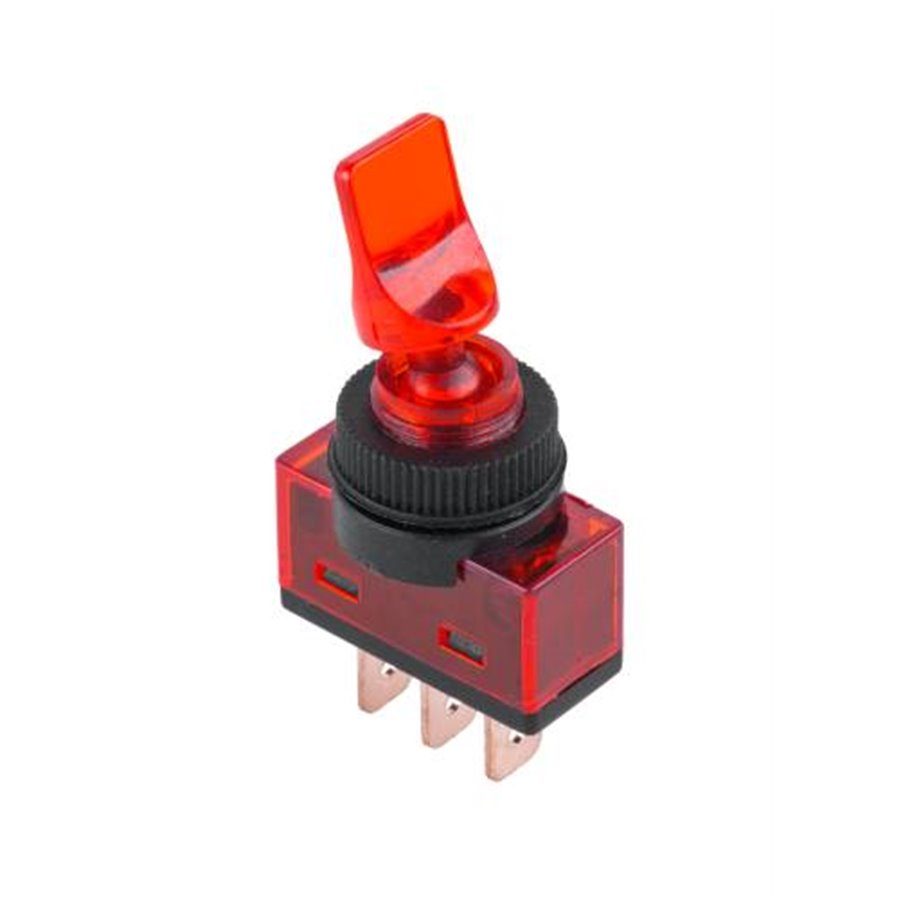 Prepínač páčkový ASW-14D 3pin červený